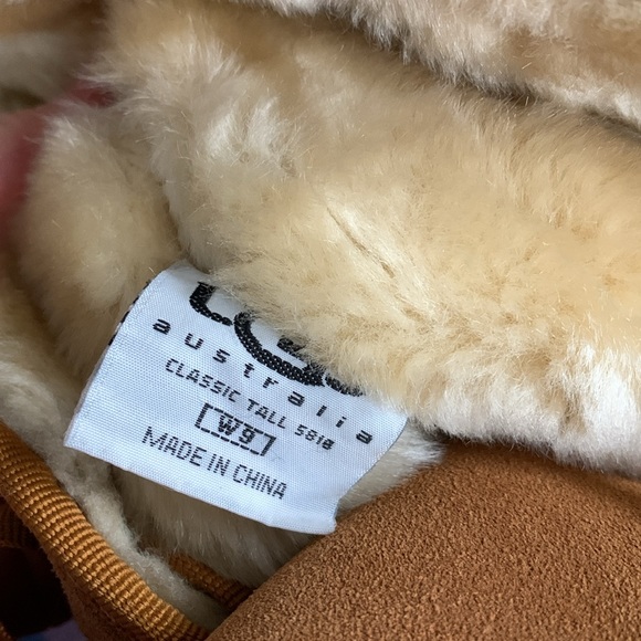 Tall Ugg Nomad ribbon lace up boots sherpa lined suede leather flats - Picture 9 of 16